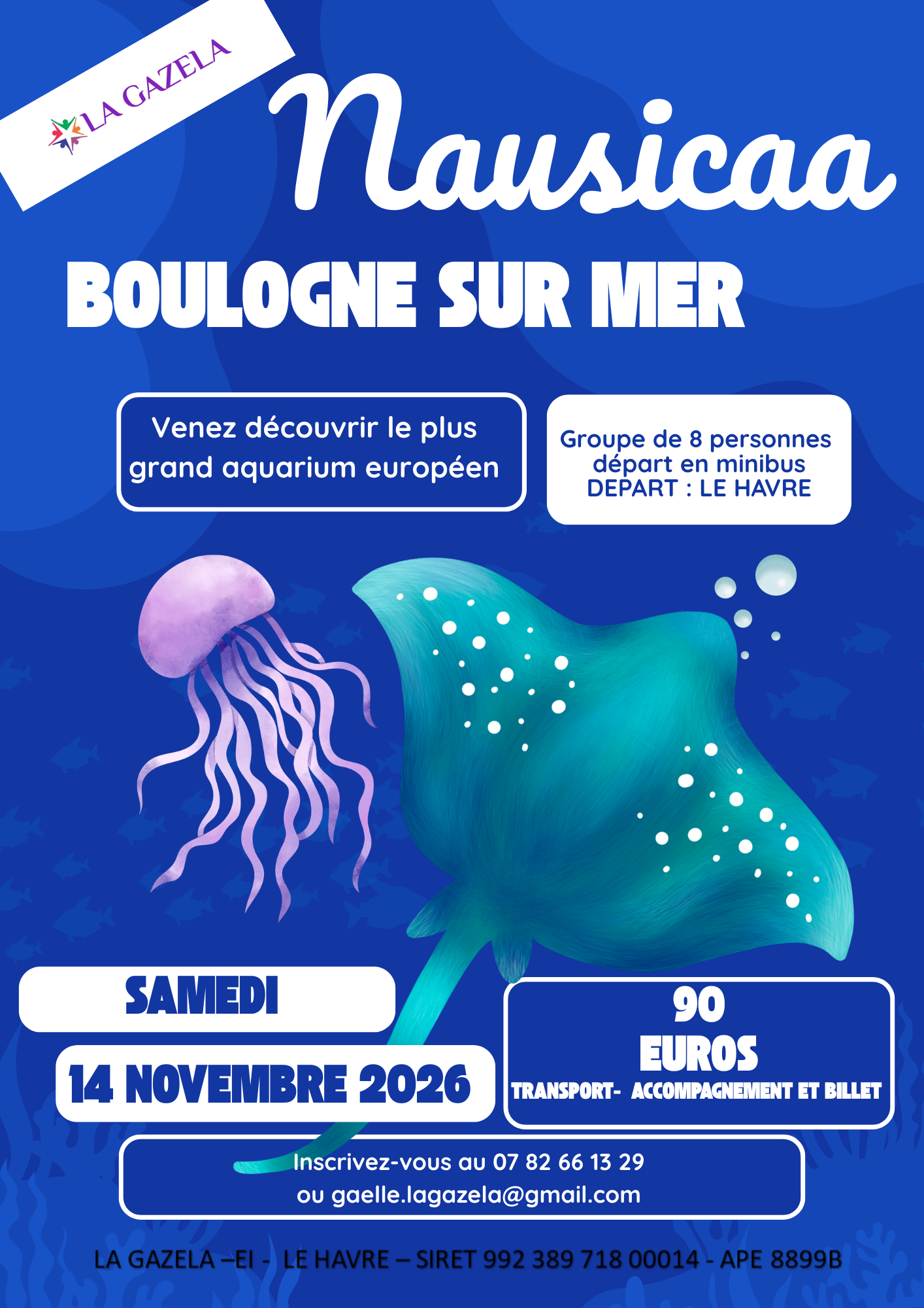 NAUSICAA – Le grand aquarium européen – départ du Havre – reste 4 places