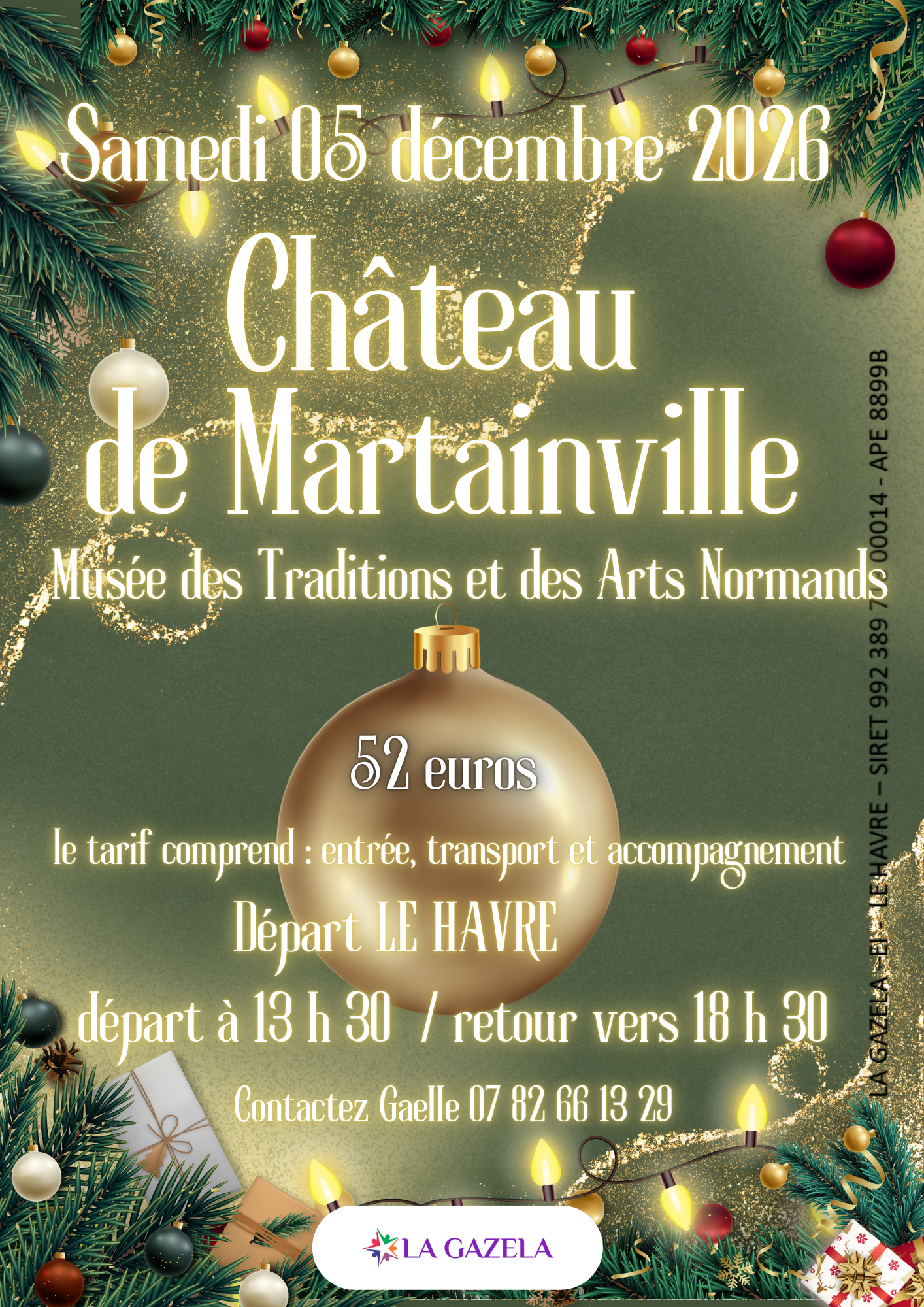 LE CHATEAU DE MARTAINVILLE – MARCHE DE NOEL – reste 5 places